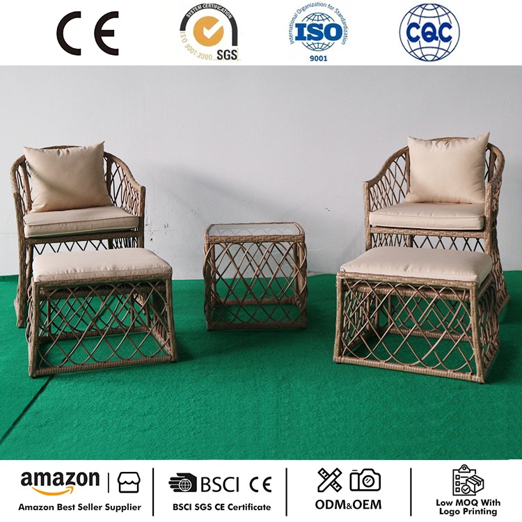 گروه نشیمن PE حصیری جدید با کوسن