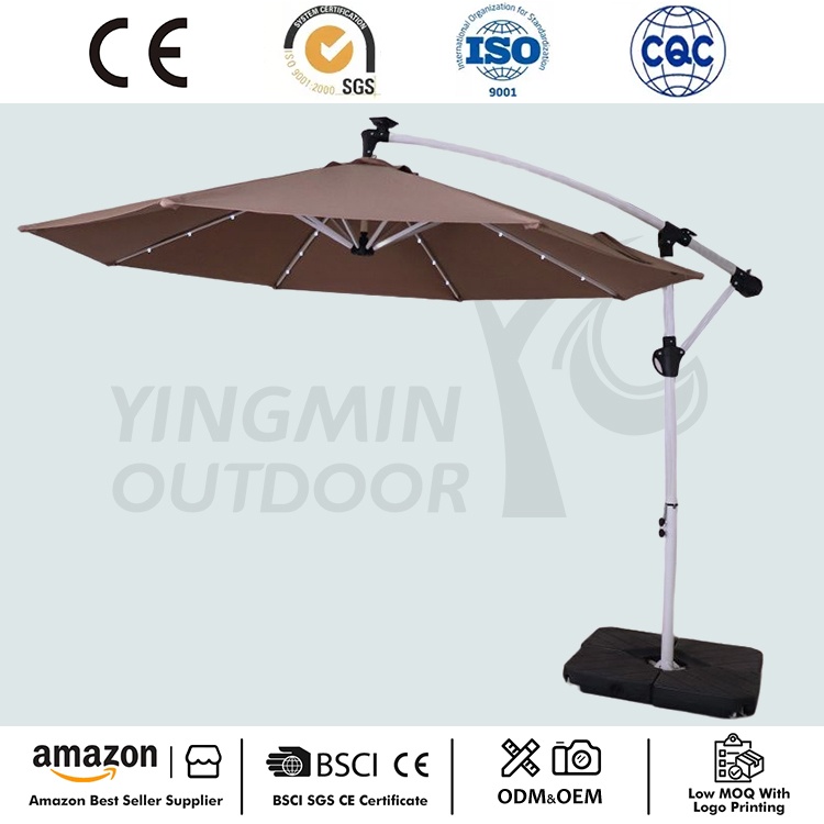 جدیدترین چتر LED خورشیدی 10FT Patio Cantilever